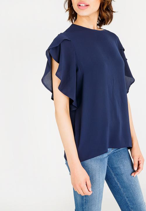 edit - Petal sleeve blouse - navy 