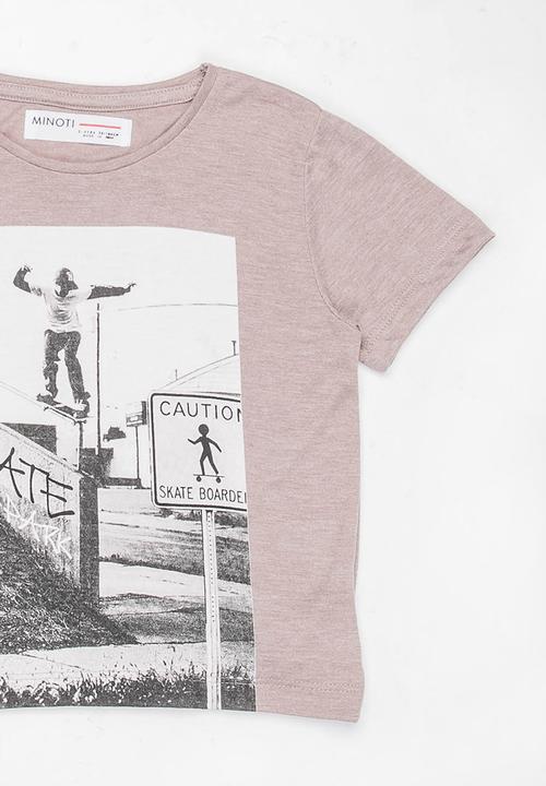 MINOTI - Yeez Photo Print Washed Marl Tee Pale Purple