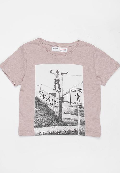 MINOTI - Yeez Photo Print Washed Marl Tee Pale Purple
