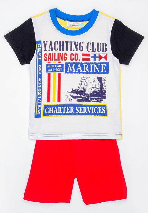 Twin Clothing - Marine Printed Sleepwear Set Red