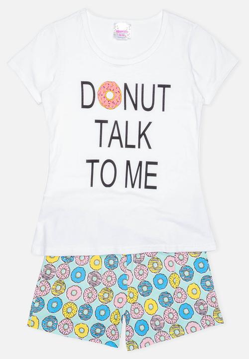 Twin Clothing - Donut Print Sleepwear Set White
