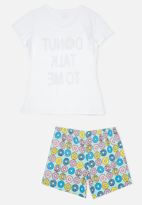Twin Clothing - Donut Print Sleepwear Set White