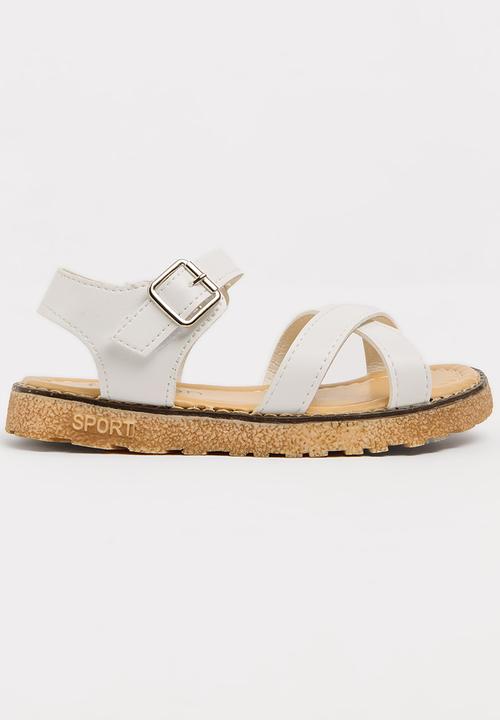 Pop Candy - Strappy sandal with buckle closure - white