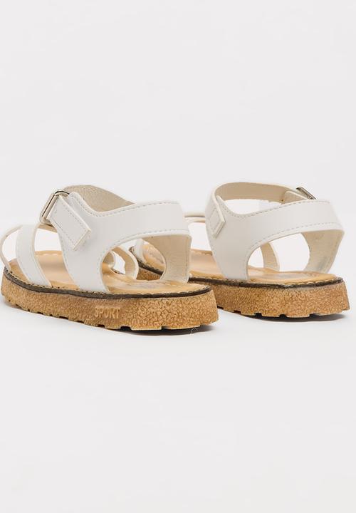 Pop Candy - Strappy sandal with buckle closure - white