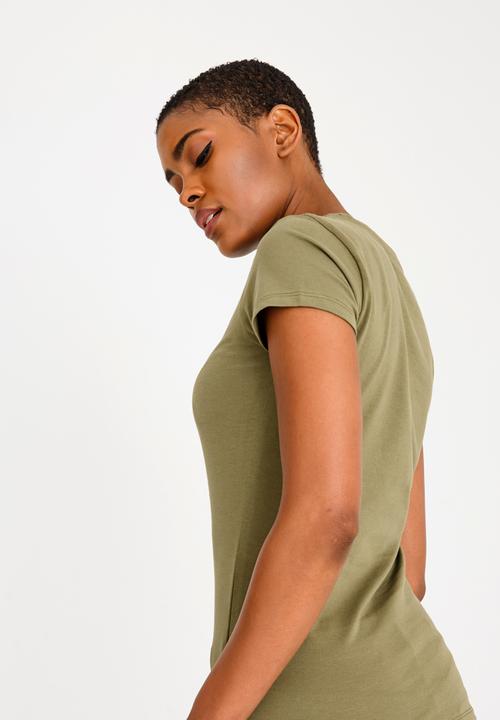 GUESS - Guess Caviar Logo Tee Khaki Green