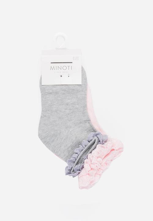 MINOTI - 3 Pack Frill Ankle Socks Multi-colour