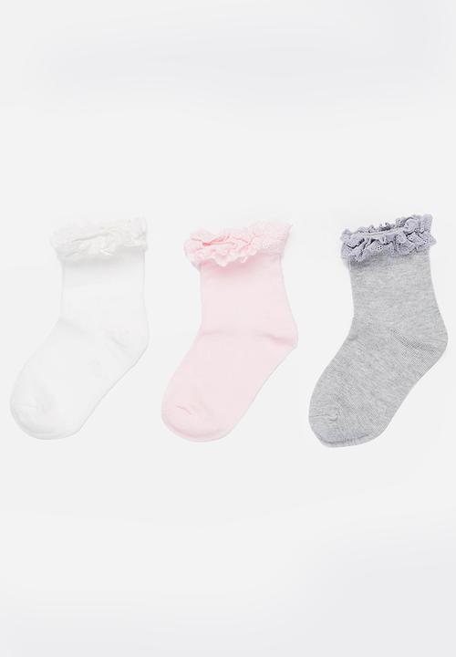 MINOTI - 3 Pack Frill Ankle Socks Multi-colour