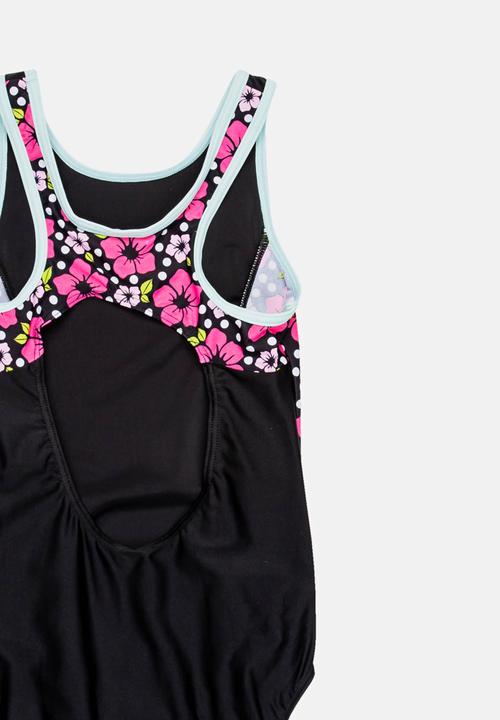 Pop Candy - Panel Printed Swimsuit Black