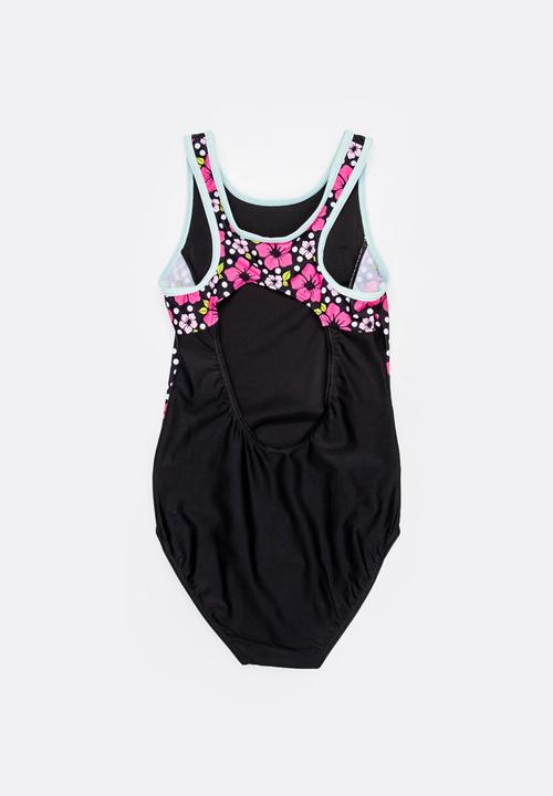 Pop Candy - Panel Printed Swimsuit Black