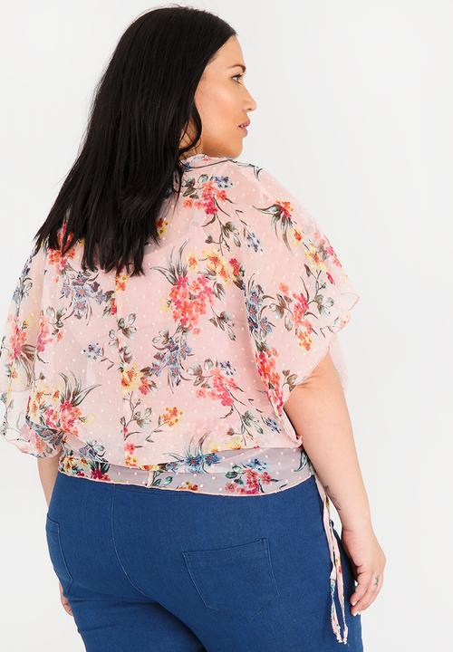 edit Plus - Tie detail blouse - pink