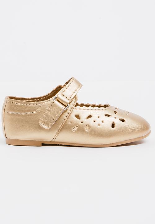 Pop Candy - Velcro Strap  Pump Gold
