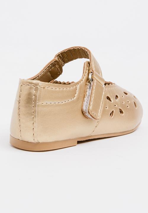 Pop Candy - Velcro Strap  Pump Gold