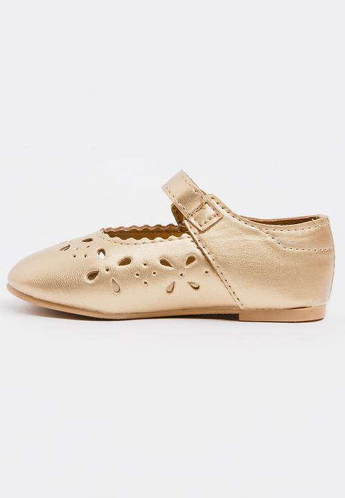 Pop Candy - Velcro Strap  Pump Gold
