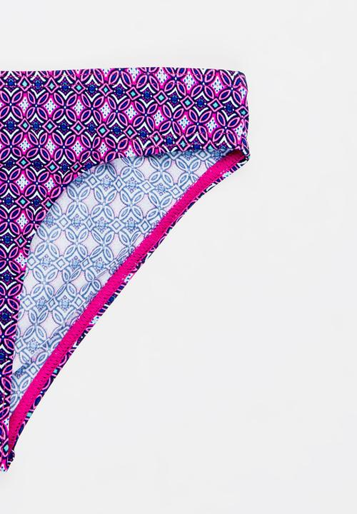 Sun Things - Pink mosaic halter top & bottom set - purple