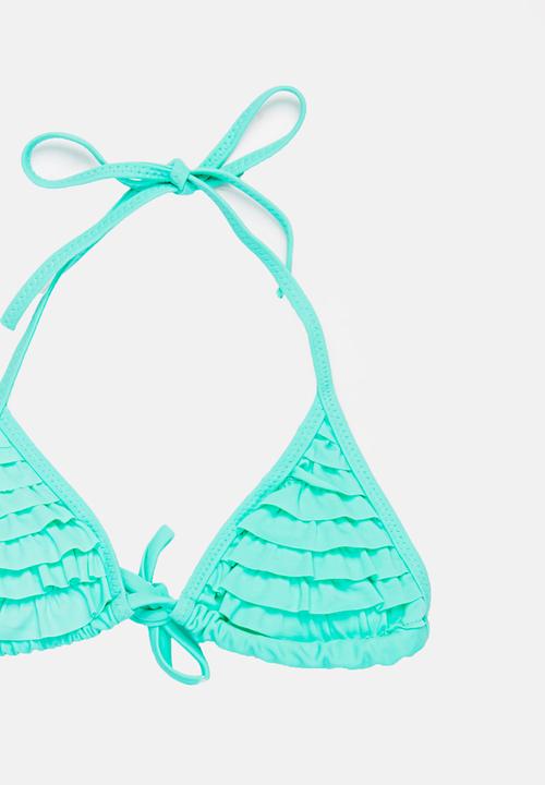 Pop Candy - Frilled Halter Bikini - Mint