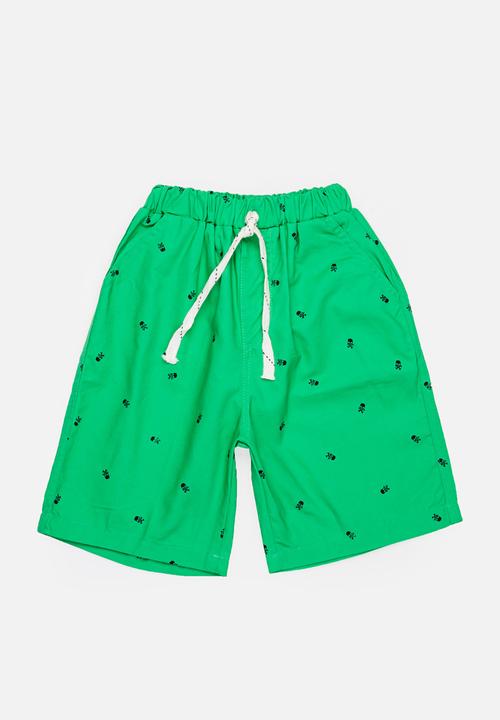 Pop Candy - Skull printed shorts - green