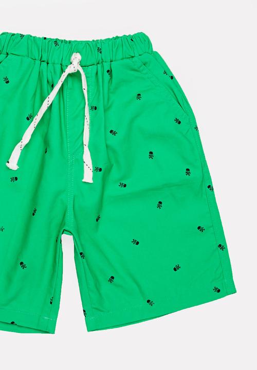 Pop Candy - Skull printed shorts - green