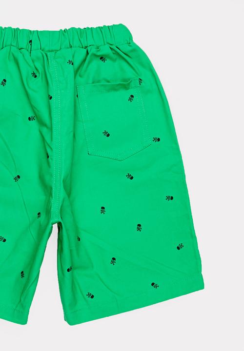 Pop Candy - Skull printed shorts - green