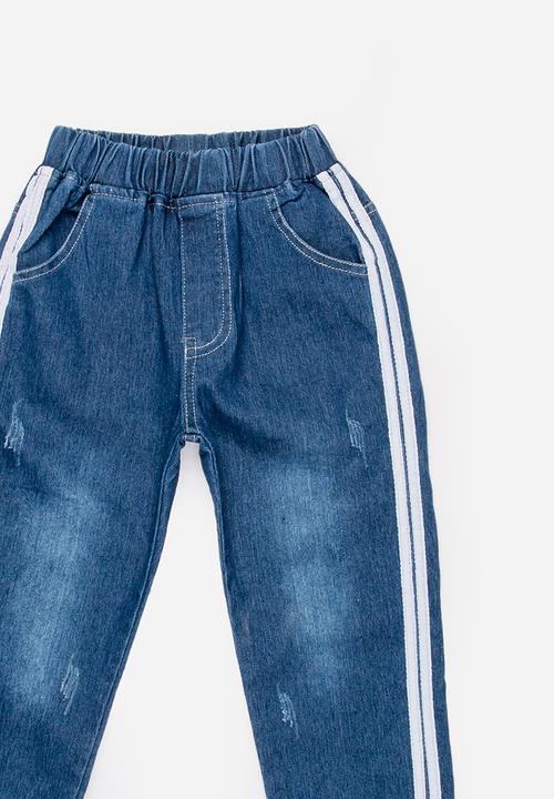Pop Candy - Racer Stripe Denim Jean Blue