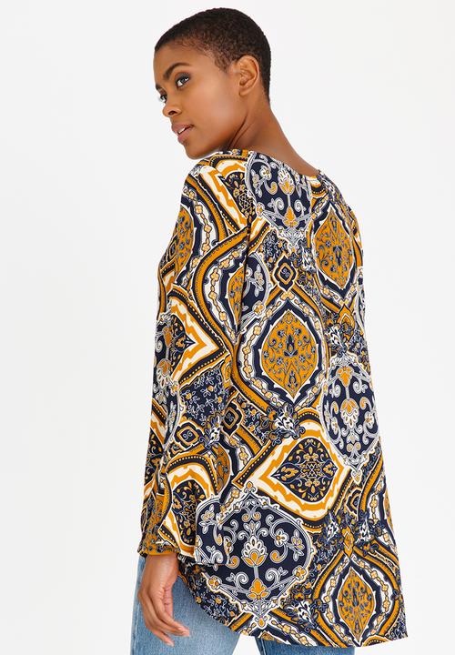 Revenge - Bell Sleeve Blouse Multi-colour