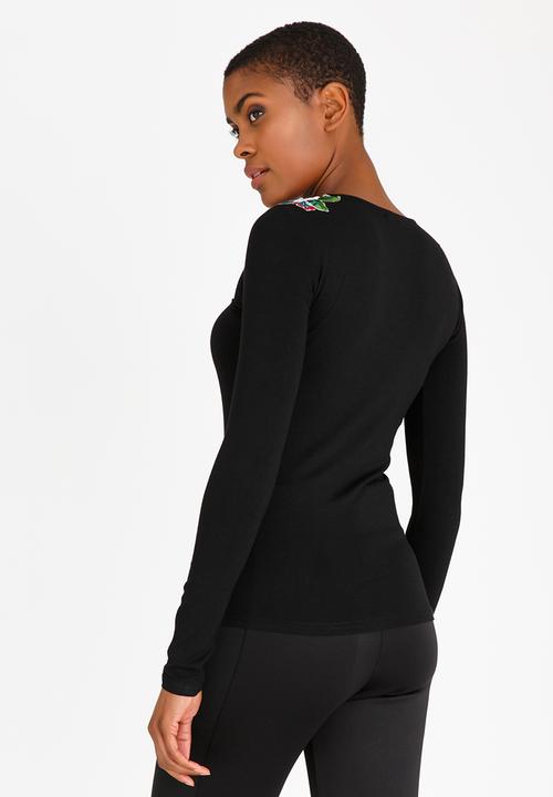 SISSY BOY - Riera Embroidery Detail Top Black