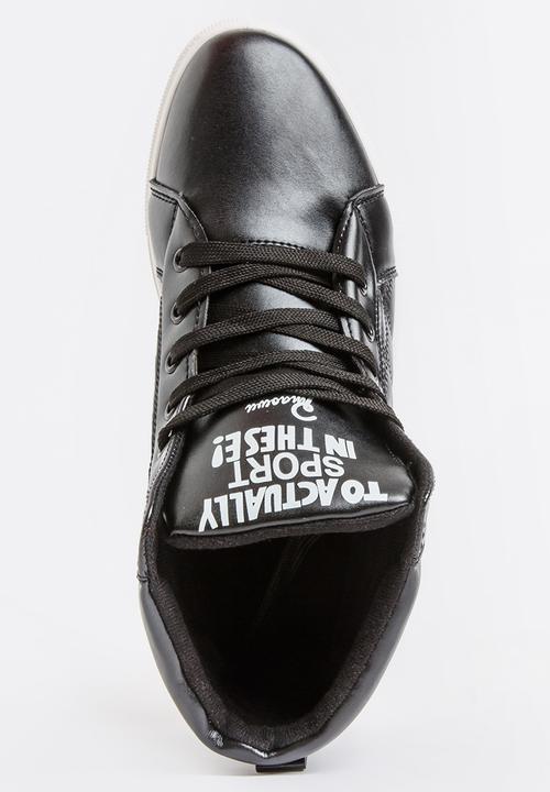 STYLE REPUBLIC - Quilted PU Hi Top Sneakers Black