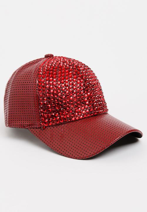 STYLE REPUBLIC - Diamante studded cap - burgundy