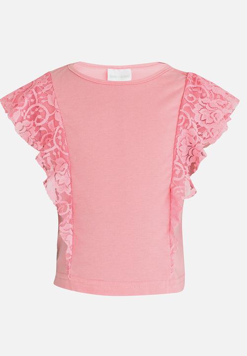 See-Saw - Lace Frill Top Mid Pink