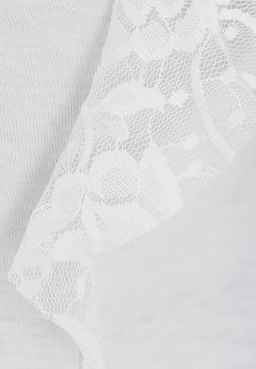 See-Saw - Lace Frill Top White