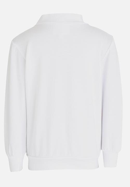 See-Saw - Floral Zip Through Combo Bomber White