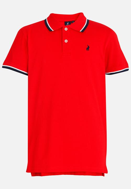 POLO - Warren Contrasted Golfer Red