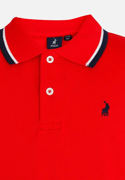 POLO - Warren Contrasted Golfer Red