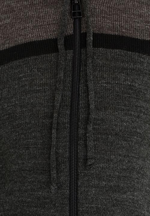 See-Saw - Zip Through Long Sleeve Hoodie Cardigan Charcoal