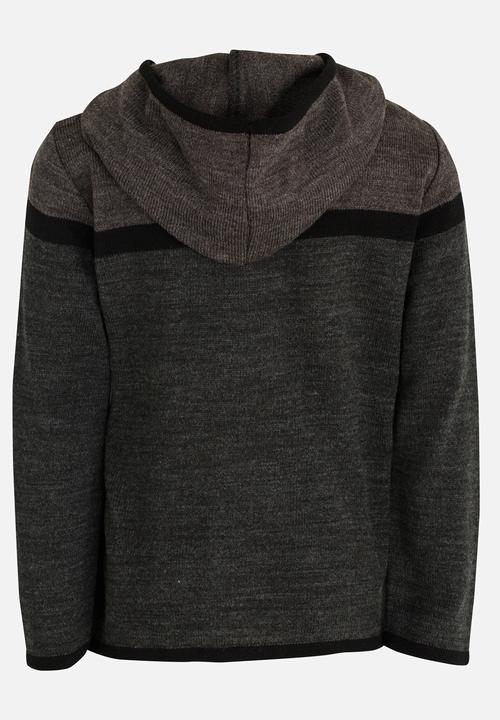 See-Saw - Zip Through Long Sleeve Hoodie Cardigan Charcoal