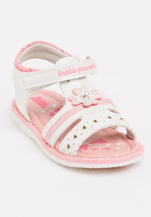 Bubblegummers - Flower Detail Sandals White