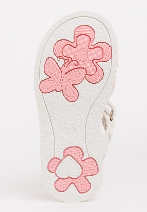 Bubblegummers - Flower Detail Sandals White