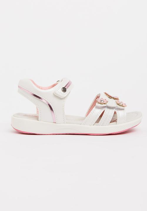 Bubblegummers - Flower Detail Sandals White