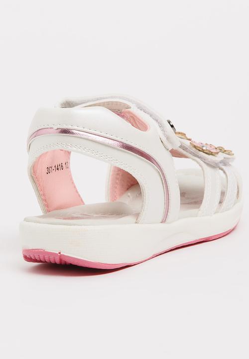 Bubblegummers - Flower Detail Sandals White