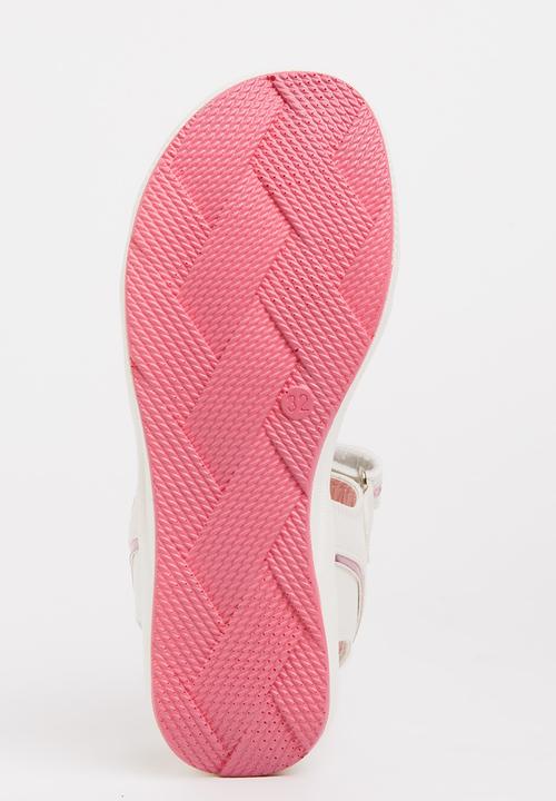 Bubblegummers - Flower Detail Sandals White