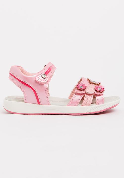 Bubblegummers - Flower Detail Sandals Mid Pink