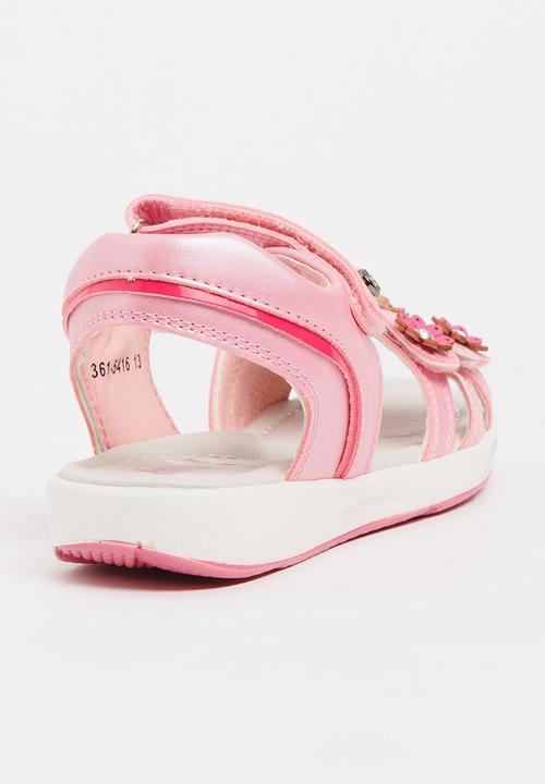Bubblegummers - Flower Detail Sandals Mid Pink
