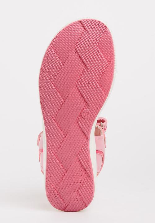 Bubblegummers - Flower Detail Sandals Mid Pink