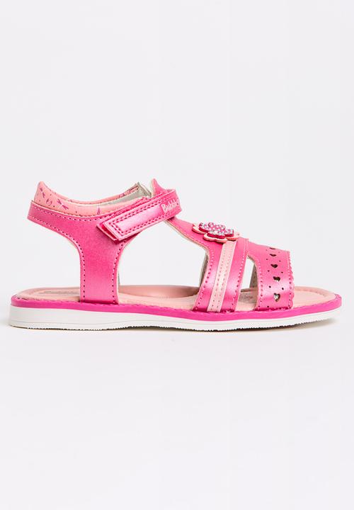 Bubblegummers - Flower Detail Sandals Dark Pink