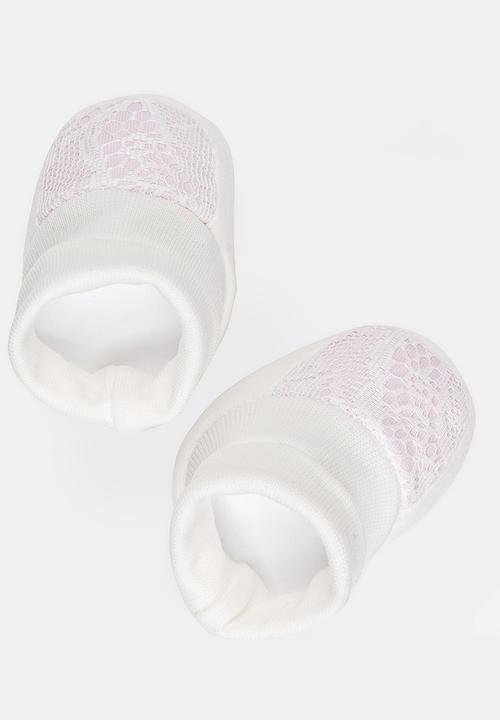 Baby Corner - Girl Lace Booties White
