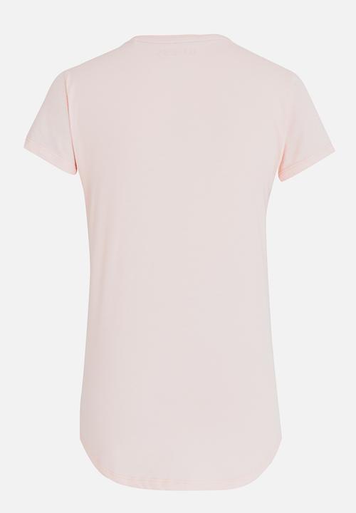 GUESS - Leaf Rose Tee Pale Pink