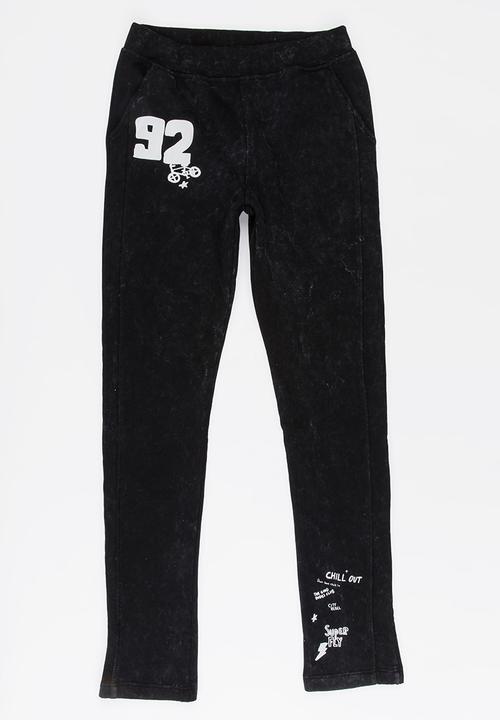 Name It - Boys Printed Sweat Pants Black