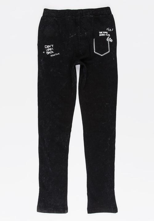 Name It - Boys Printed Sweat Pants Black