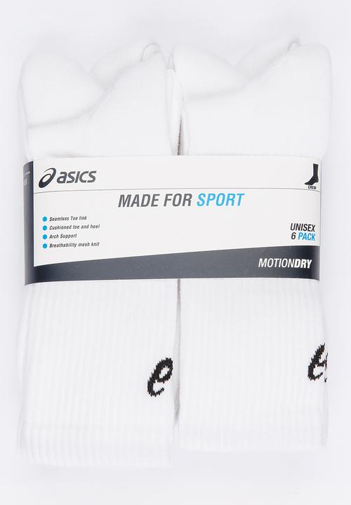 ASICS - Crew 6 Pack Socks White