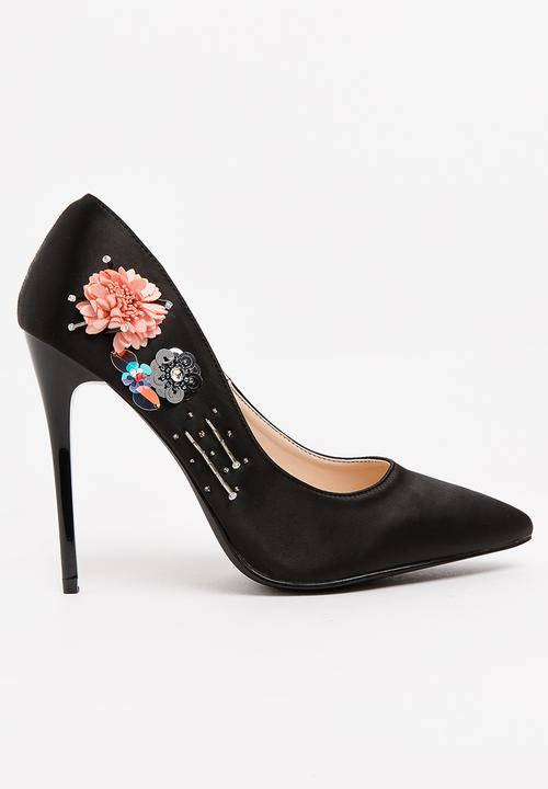 Footwork - Sky Beaded Stiletto Heels Black