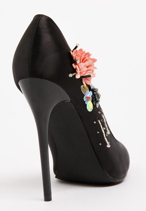 Footwork - Sky Beaded Stiletto Heels Black